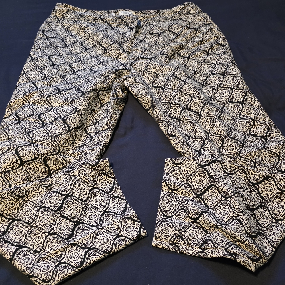 Charter Club Women's Geometric Black and White Dressy Pants